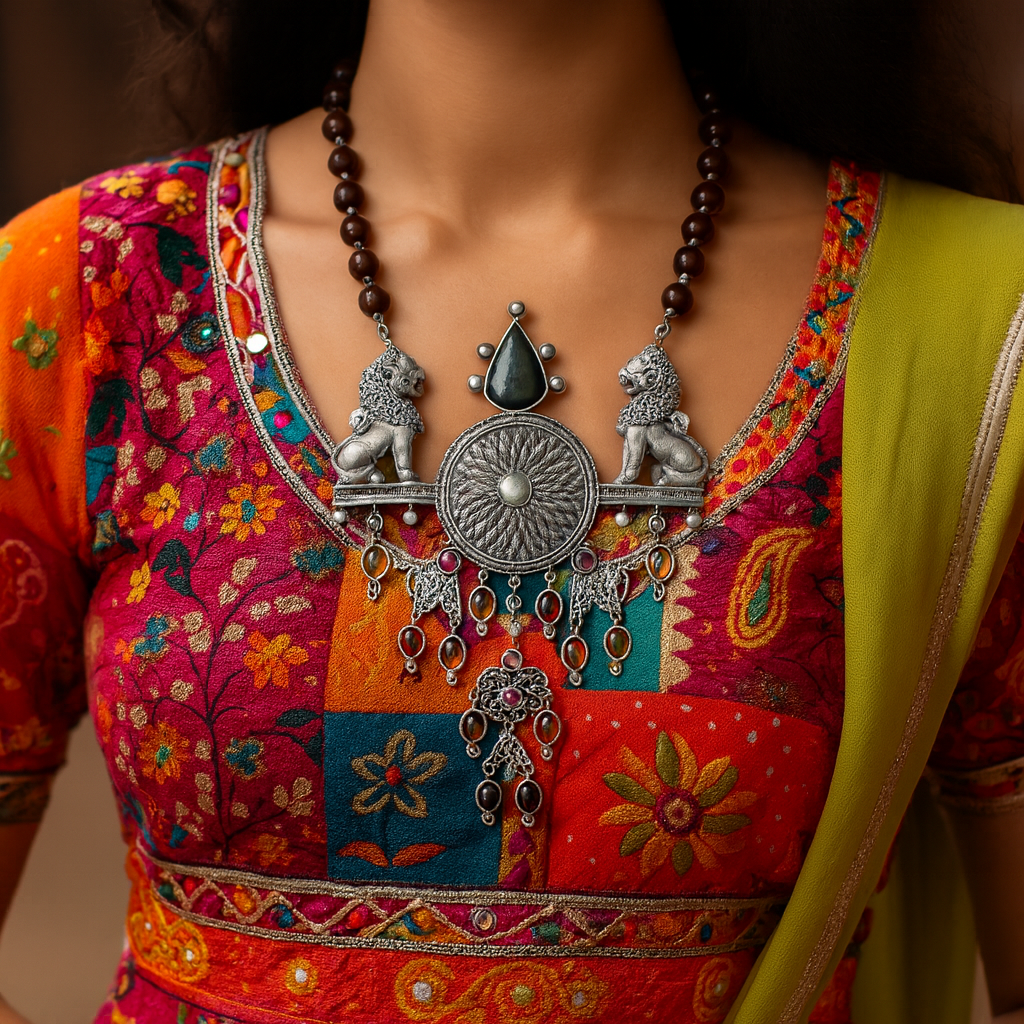 Zevira – Royal Heritage Oxidized Jewelry Set