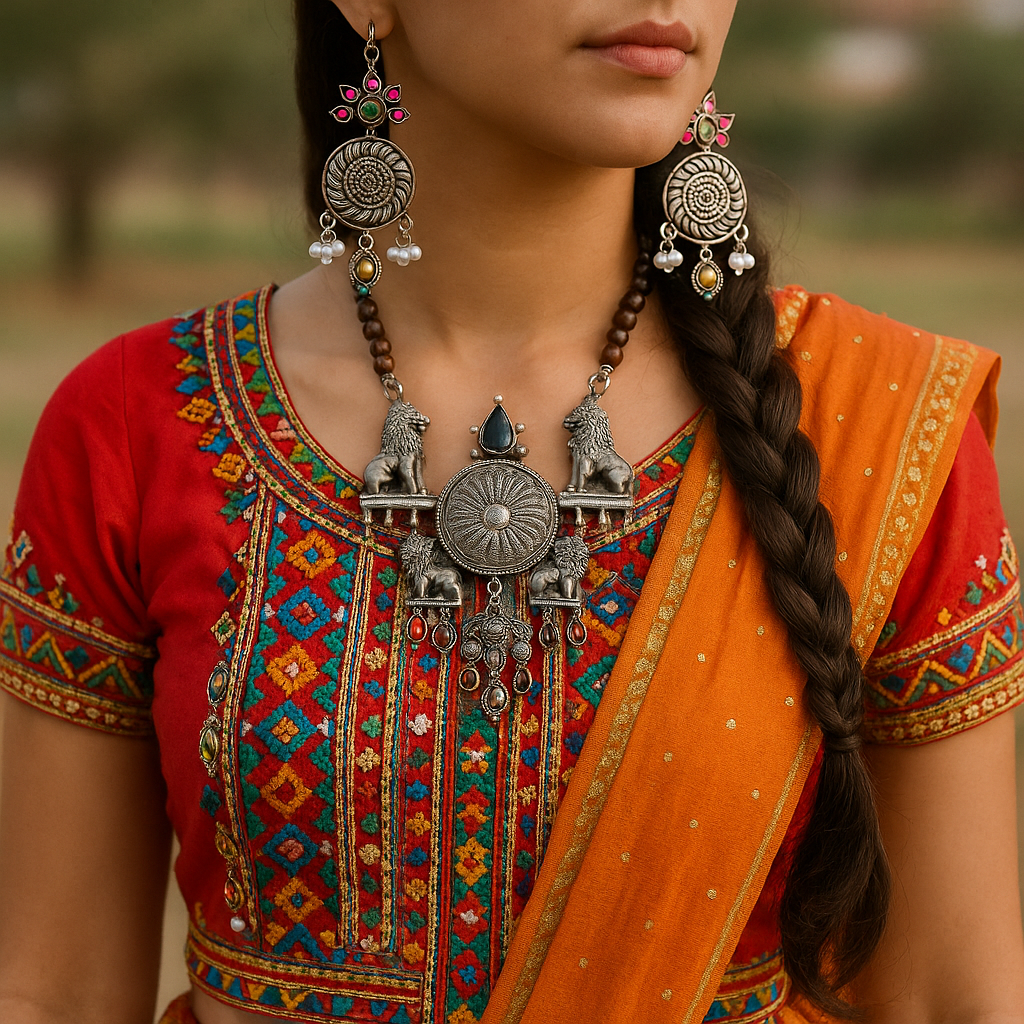 Zevira – Royal Heritage Oxidized Jewelry Set