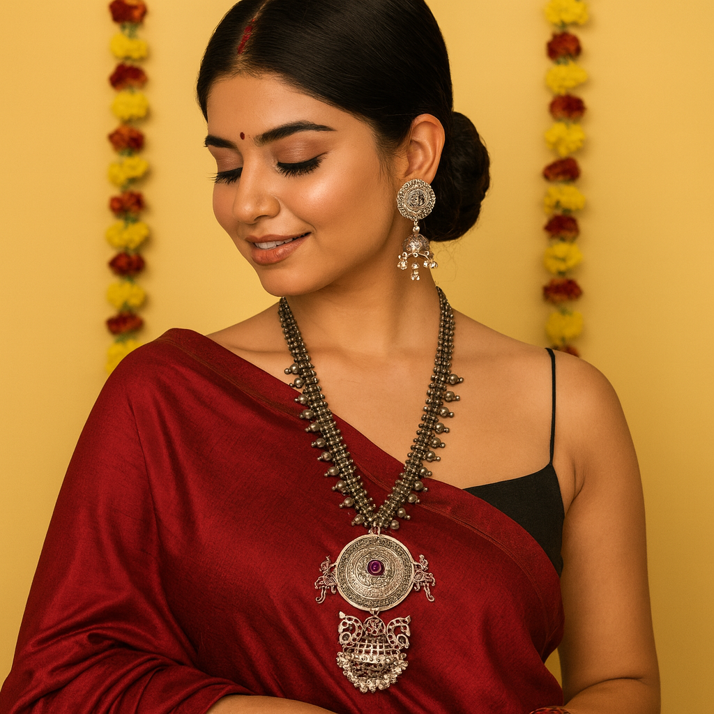 Celebrate Navratri in Style – Zevira Necklace & Earrings Set (Limited Offer)