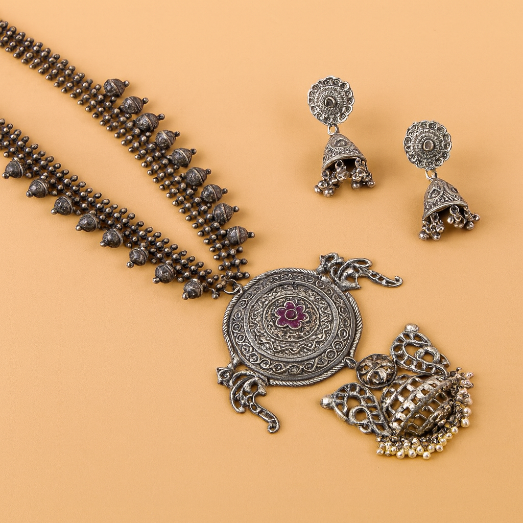 Celebrate Navratri in Style – Zevira Necklace & Earrings Set (Limited Offer)
