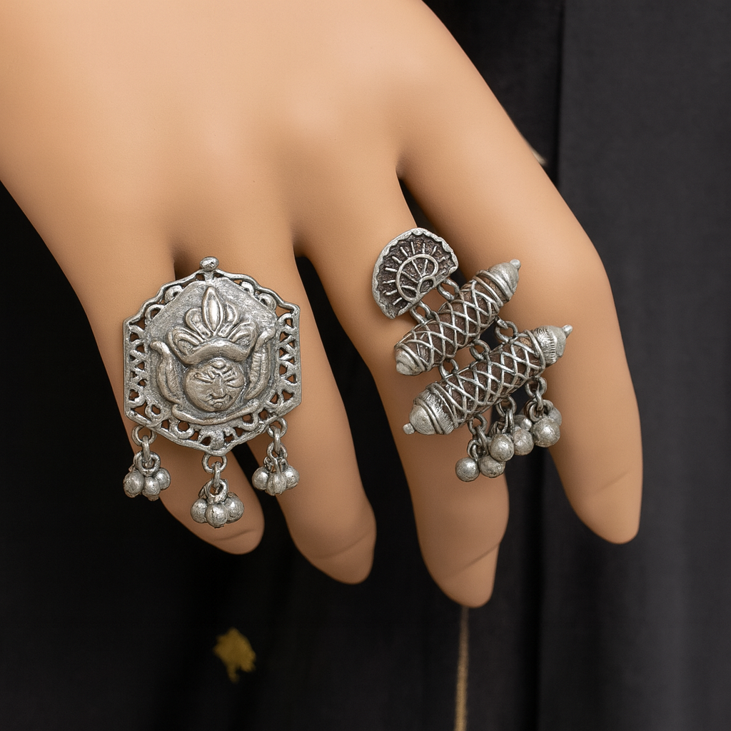 Traditional Oxidised Silver Finish Set – Perfect for Weddings & Festive Looks