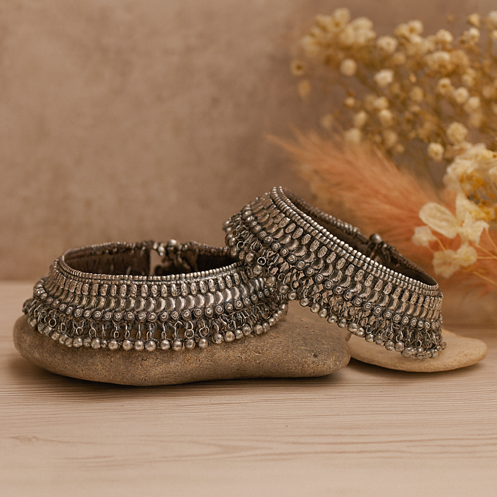 Traditional Oxidised Silver Finish Set – Perfect for Weddings & Festive Looks