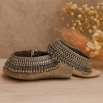 Traditional Oxidised Silver Finish Set – Perfect for Weddings & Festive Looks